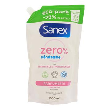 Sanex Zero % Flyd. Håndsæbe 1000 ml. Refill