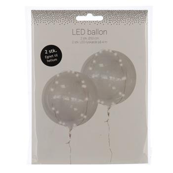 LED Ballon m. selvluk 2 stk