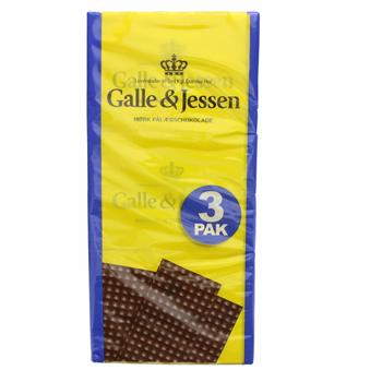 Galle og Jessen Pålægschokolade mørk 3-pak - Grænsehandel til billige