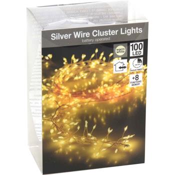 Sølvwire 100 LED Varm hvid