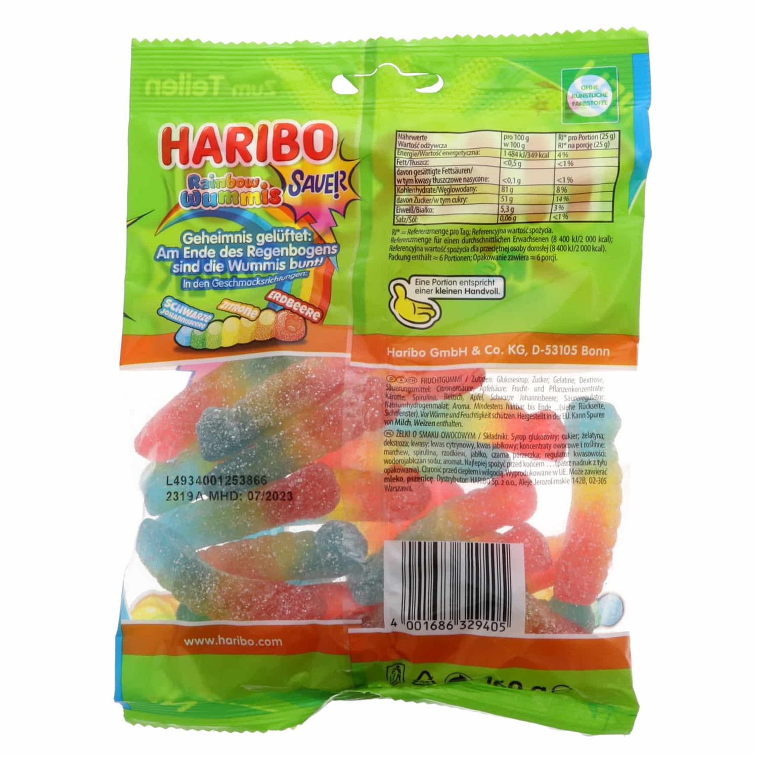 Haribo Rainbow Wummis Sour